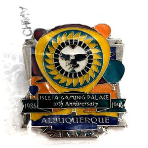 1996 Isleta Gaming Palace Casino 10th Anniv Albuquerque Balloon Pin AIBF Ltd Ed